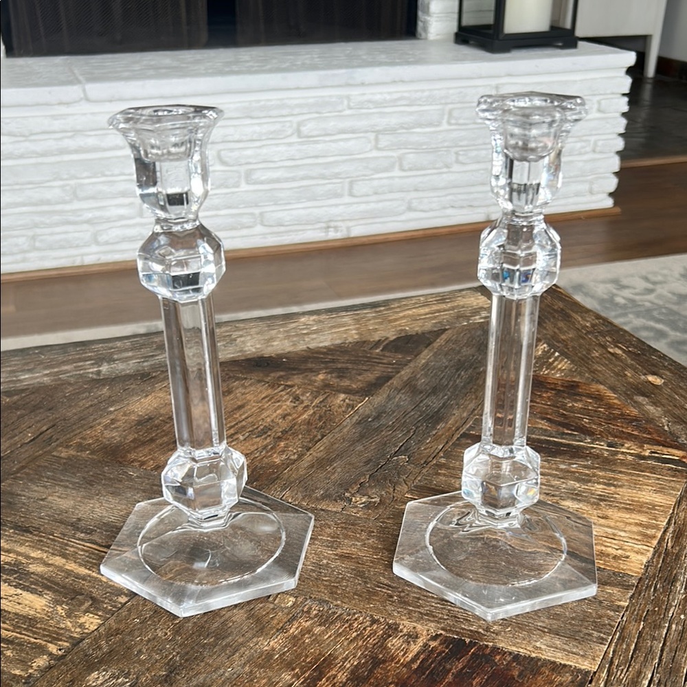 Elegant Pair Crystal Candle Holders